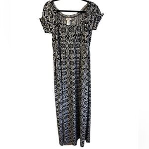 Stitch Btween EUC Black and White Print Maxi Dress Size Medium